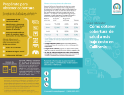 C&oacute;mo obtener cobertura de salud a m&aacute;s bajo costo en California