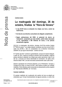 Nota de prensa completa [pdf] - Ministerio de Industria, Energ&iacute;a y