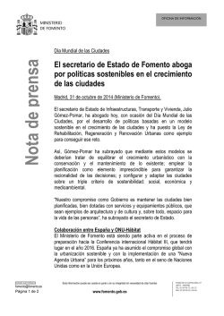 Nota de prensa - Ministerio de Fomento