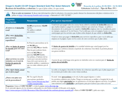 Oregons Health CO-OP Oregon Standard Gold Plan Select Network