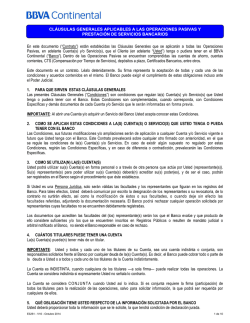 Cl&aacute;usulas Generales de Contrataci&oacute;n - BBVA Continental