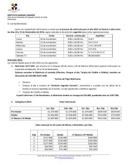 Sr. (a) Apoderado(a): Junto con saludarlo(a) informamos a usted