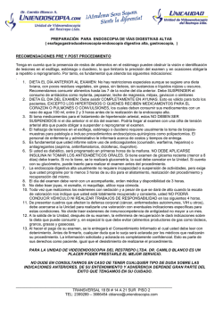 PREPARACION PARA Endoscopia Digestiva Alta. Uniendoscopia