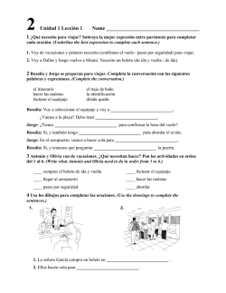 2 Unidad 1 Lecci&oacute;n 1 Name - TeacherPage