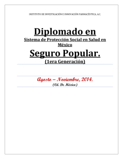 diplomado en seguro popular 2014 - Instituto de Investigacion e
