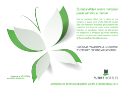memoria de Responsabilidad Social Corporativa FueRte HoteleS