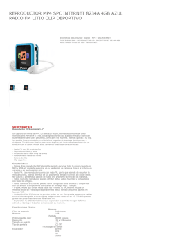 reproductor mp4 spc internet 8234a 4gb azul radio fm litio clip