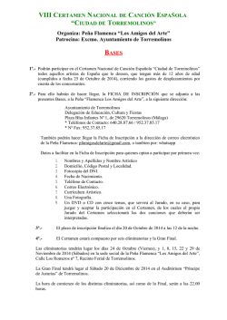 Bases del VIII Certamen Nacional de Canci&oacute;n Espa&ntilde;ola