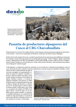 Pasant&iacute;a de productores alpaqueros del Cusco al CRG - desco