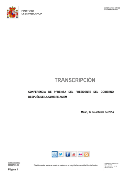 Conferencia prensa Rajoy - La Moncloa