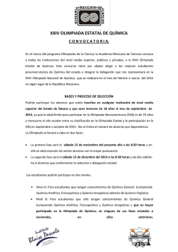 XXIV OLIMPIADA ESTATAL DE QU&Iacute;MICA - IEBO