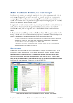 (EVM) y de la Programaci&oacute;n Ganada - Presto