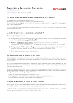 Preguntas y Respuestas Frecuentes - Alarmas ZOOM