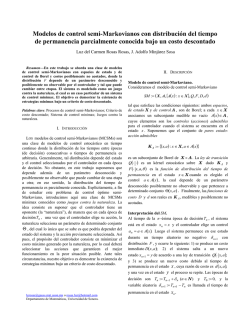 Modelos de control semi-Markovianos con distribuci&oacute;n del tiempo