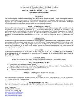 Diplomado Historia de Jalisco 2014-2015