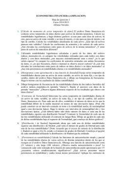 ECONOMETRIA FINANCIERA (AMPLIACION) Hoja de ejercicios 1