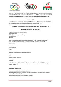 Cl&iacute;nica de Entrenamiento de Atletismo de Alto Rendimiento de la