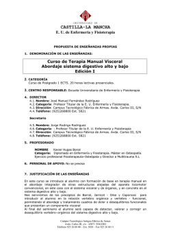 Terapia Manual Visceral abordaje sistema digestivo alto y bajo