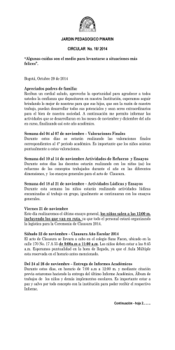 Circular del Mes. - Jardin Pinarin