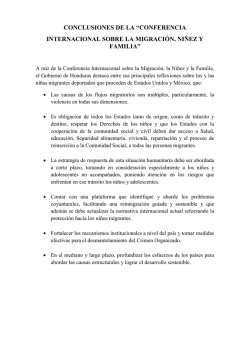 CONCLUSIONES DE LA &ldquo;CONFERENCIA INTERNACIONAL