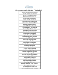 N&oacute;mina alumnos seleccionados 1&deg; Medio 2015