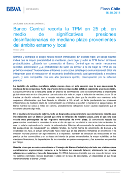 Banco Central recorta la TPM en 25 pb. en medio - BBVA Research