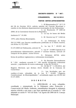 Ordenanza municipal sobre la protecci&oacute;n y conservaci&oacute;n del medio