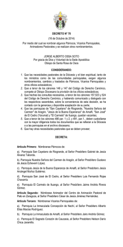 DECRETO N&deg; 70 (16 de Octubre de 2014) Por medio del cual se