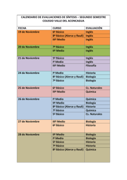 calendario de evaluaciones de s&iacute;ntesis - Colegio Valle del Aconcagua