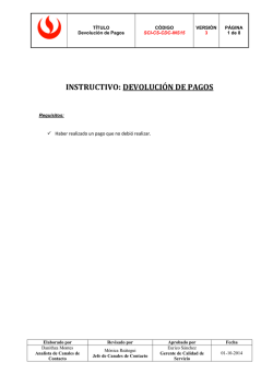 Devoluci&oacute;n de pago