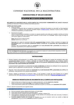 cartilla de orientaci&oacute;n - Conv. N&deg; 009-2014-SN/CNM - Consejo
