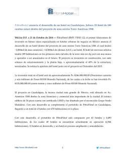 FibraHotel anuncia el desarrollo de un hotel en Guadalajara, Jalisco