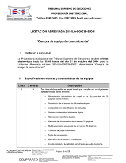 2014LA-000039-85001 Equipo de comunicaci&oacute;n - Tribunal