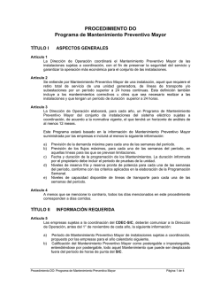 PROCEDIMIENTO DO Programa de Mantenimiento - CDEC SIC