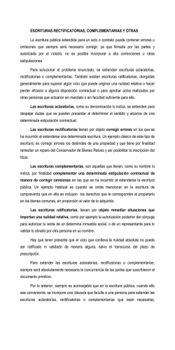 Escrituras Rectificatorias, Complementarias y Otras - Notarios y