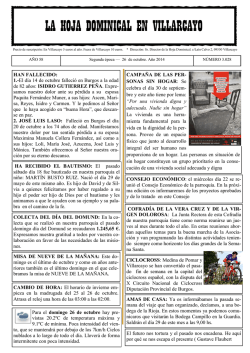 hoja parroquial 26 de octubre