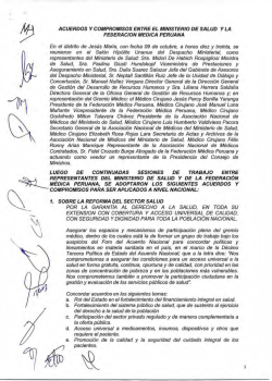 ACUERDOS Y COMPROMISOS ENTRE EL MINISTERIO DE