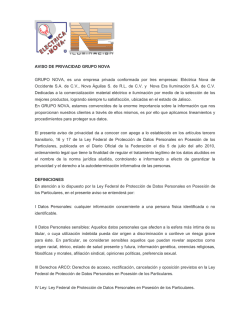AVISO DE PRIVACIDAD GRUPO NOVA - electricanova.com