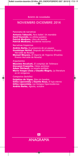 Bolet&iacute;n de novedades en PDF - Editorial Anagrama