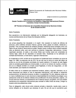 Intervenci6n de la delegaci6n de Guatemala Debate Tematico de la
