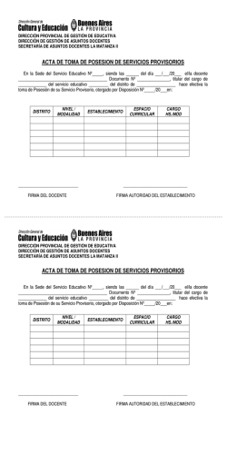 ACTA DE TOMA DE POSESION DE SERVICIOS - SADMatanza.com