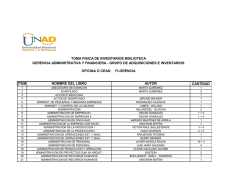 ITEM NOMBRE DEL LIBRO AUTOR CANTIDAD TOMA FISICA DE