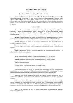 Convocatoria Junta Octubre 2014 - Areatrans
