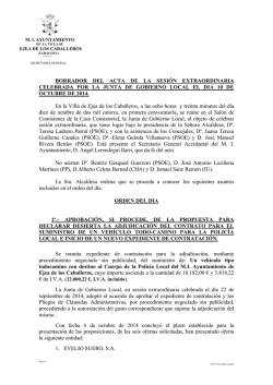 Acta de la Junta de Gobierno Extraordinaria de 10-10-14