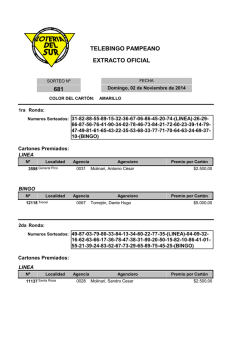 EXTRACTO OFICIAL 681 TELEBINGO PAMPEANO