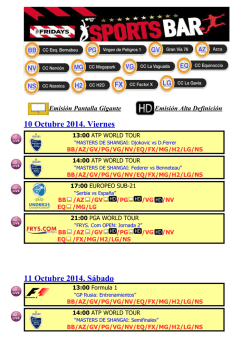 10 Octubre 2014. Viernes 11 Octubre 2014. S&aacute;bado - TGI Fridays