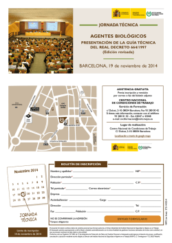 Jornada T&eacute;cnica. Agentes biol&oacute;gicos presentaci&oacute;n de la gu&iacute;a