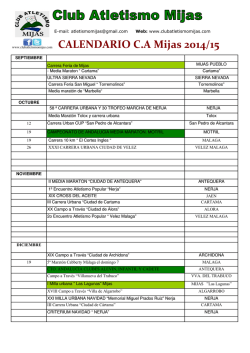 Calendario C.A.Mijas 2014/15 - Club Atletismo Mijas