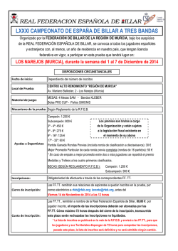 LXXXI Campeonato de Espa&ntilde;a - Real Federaci&oacute;n Espa&ntilde;ola de Billar