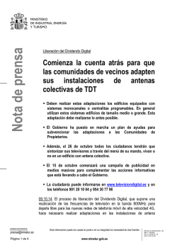 Nota de prensa completa [pdf] - Ministerio de Industria, Energ&iacute;a y